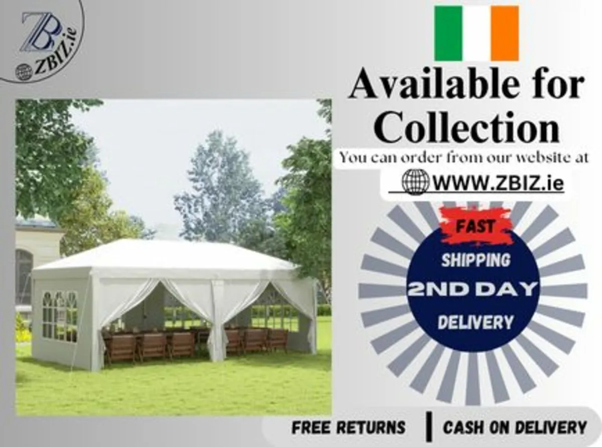 3 m x 6 m Pop-Up Gazebo with Sides & Windows - Image 1