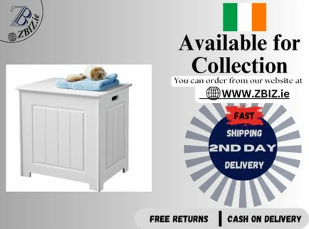Laundry Bin Wooden Chest Storage Stool - Image 1