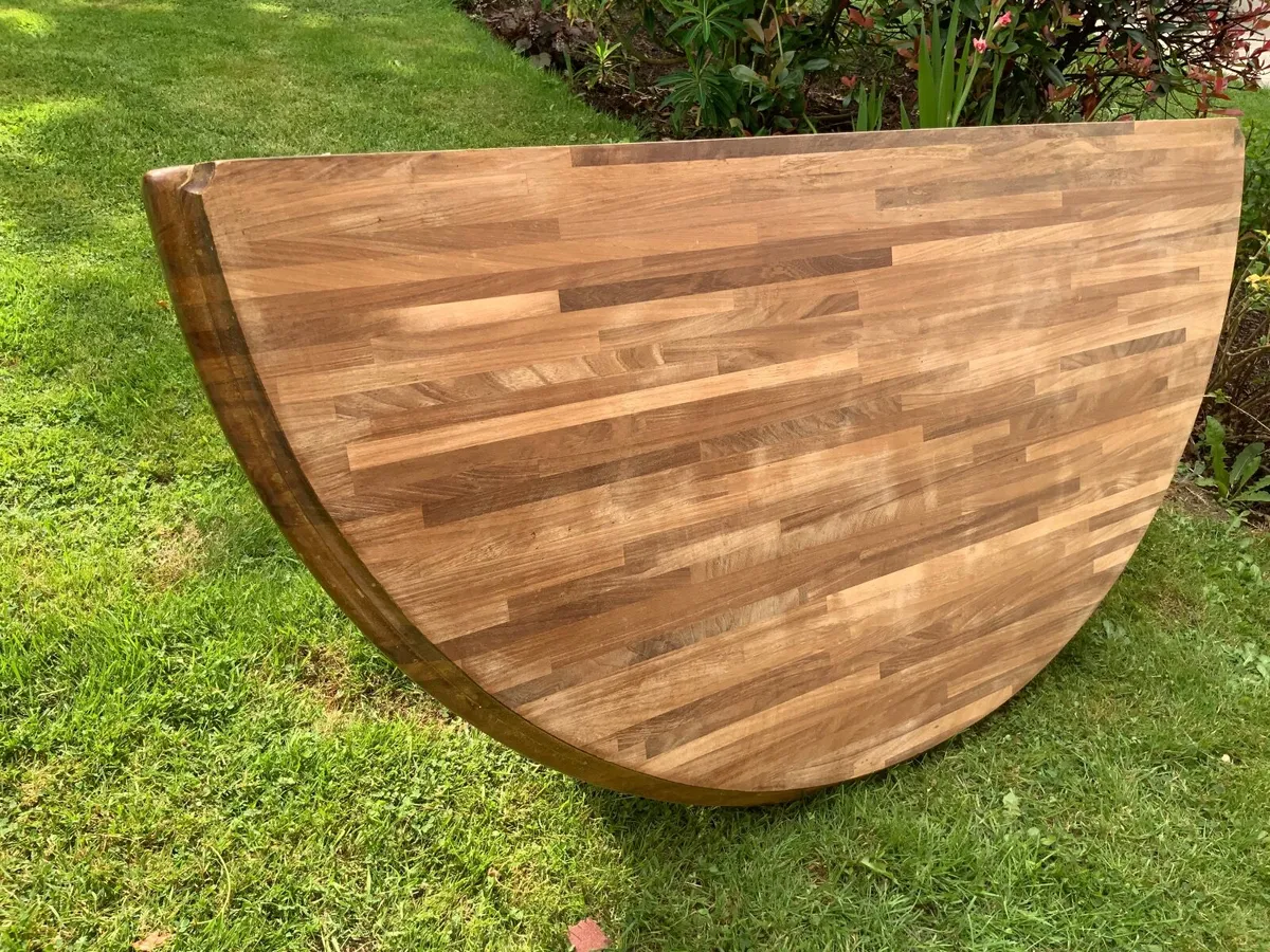 Large wooden breakfast bar table with legs - Image 1