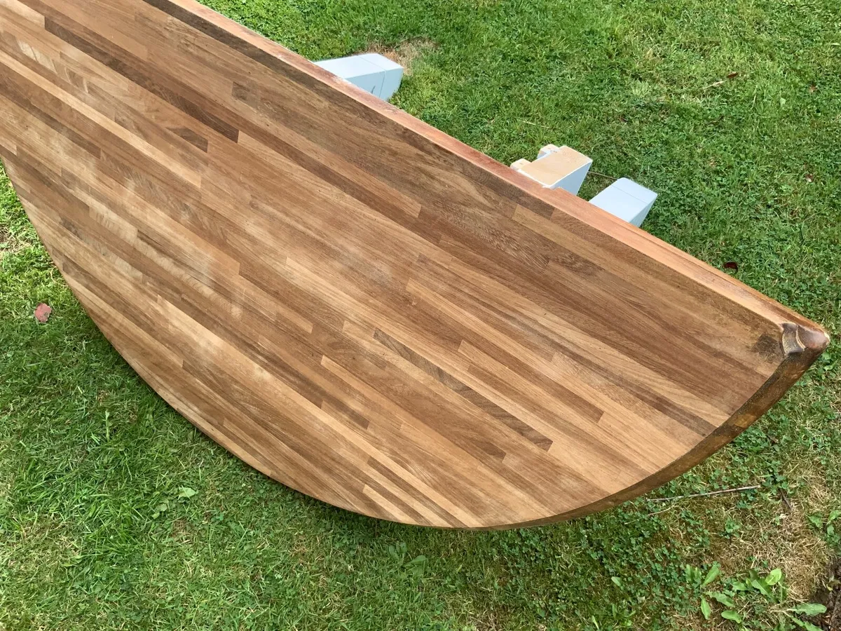 Large wooden breakfast bar table with legs - Image 2