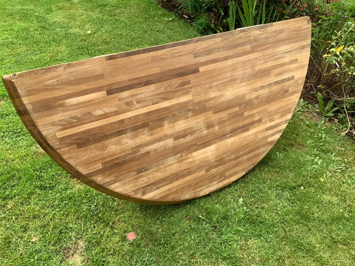 Large wooden breakfast bar table with legs - Image 3