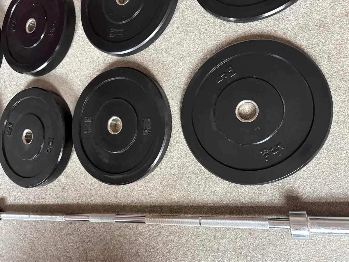 Olympic Weightlifting Set –20kg Bar & 100kg weight - Image 2