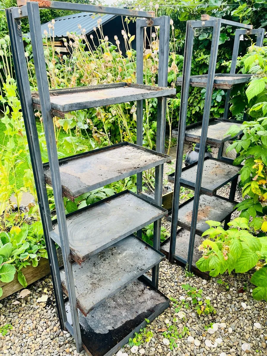 Two metal stands for plants - Image 1
