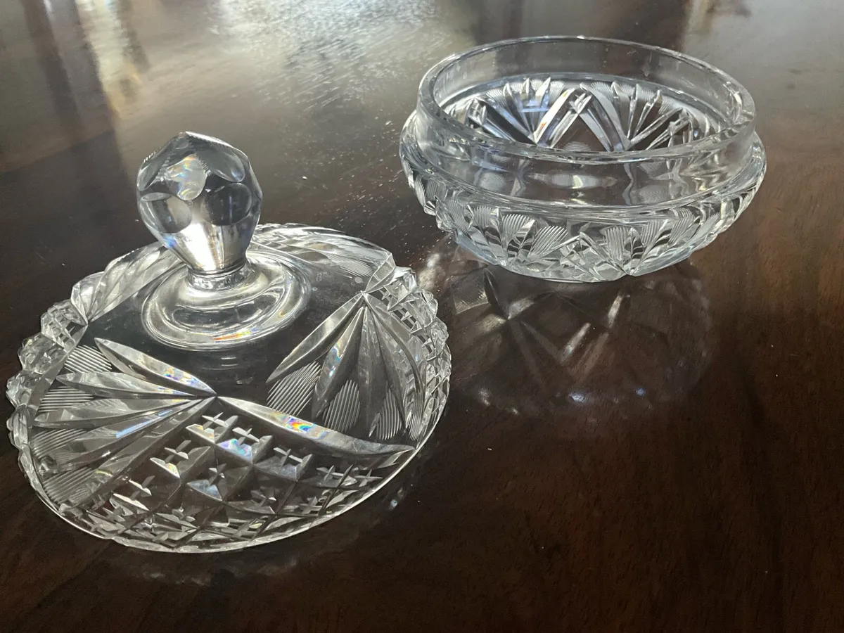 Vintage Cut Crystal Powder Bowl - Image 3