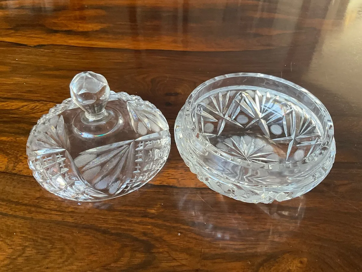 Vintage Cut Crystal Powder Bowl - Image 4