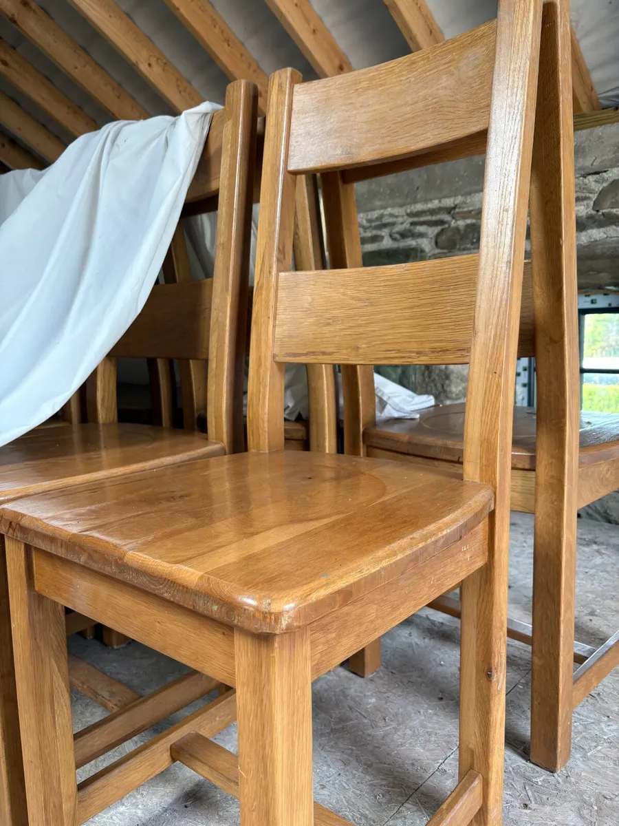 Solid oak dining chairs - set of 8