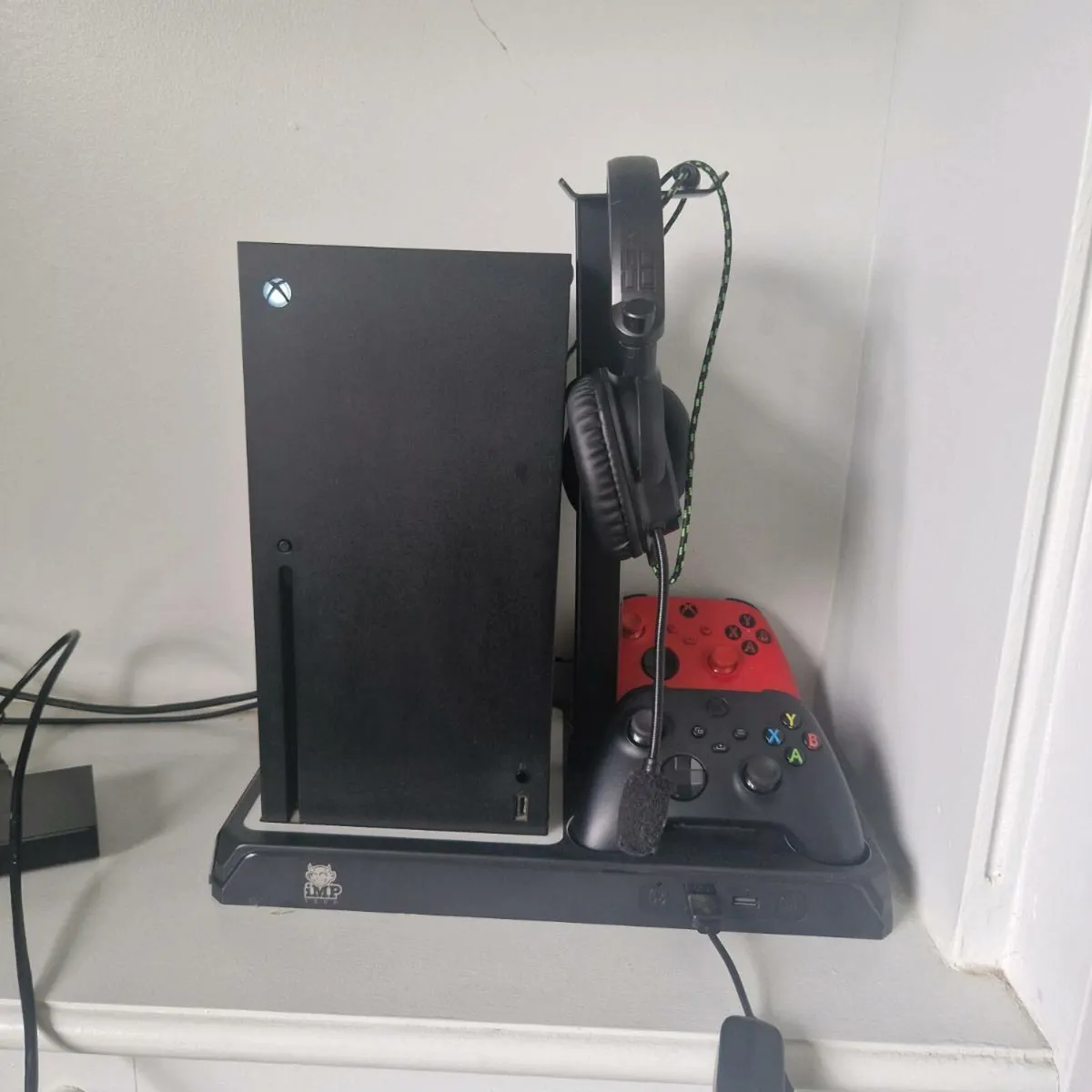 Xbox series x with 2 controllers and headphones - Image 1