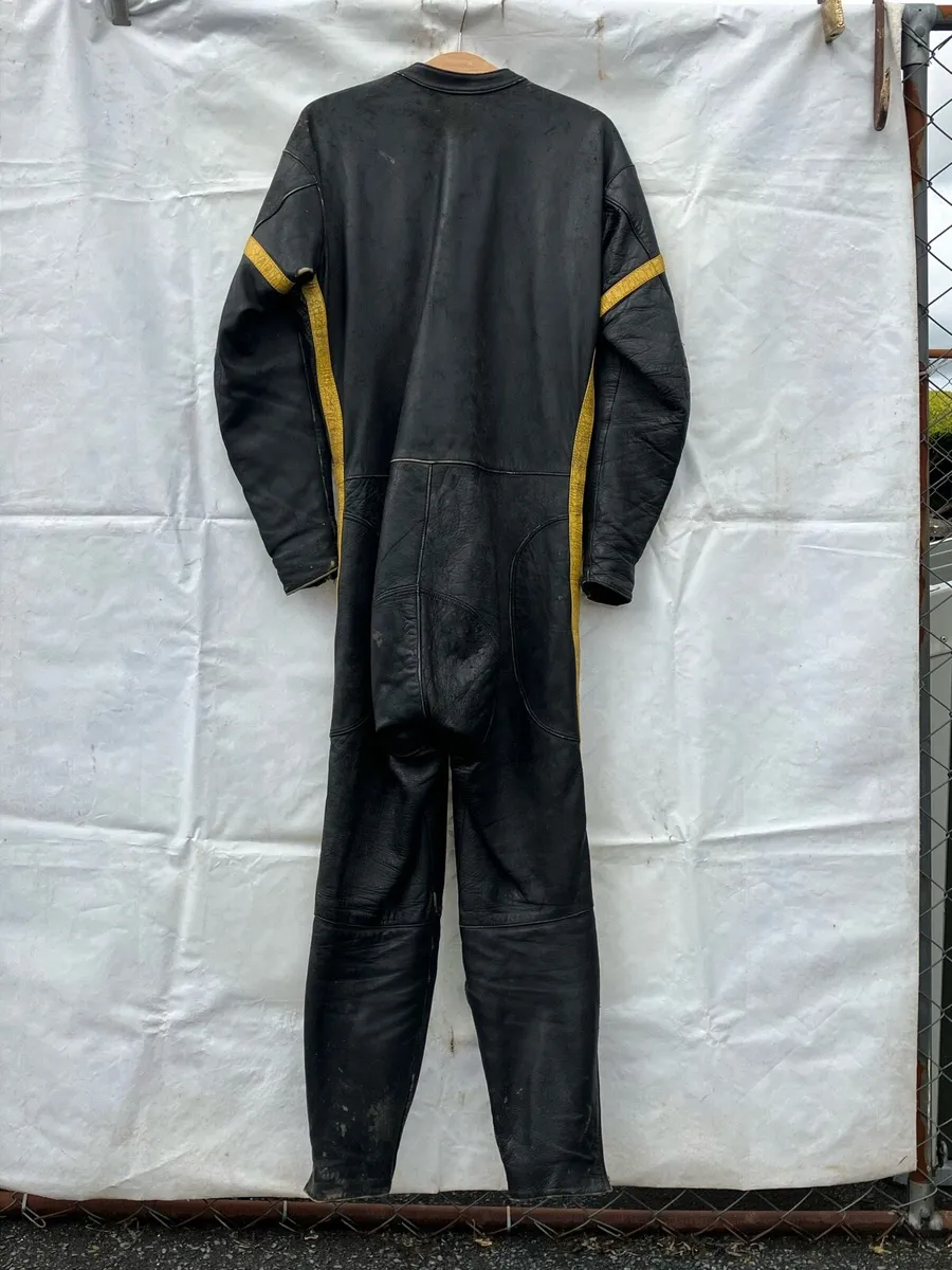 Damen Vintage Leather One Piece Motorcycle Suit. - Image 2