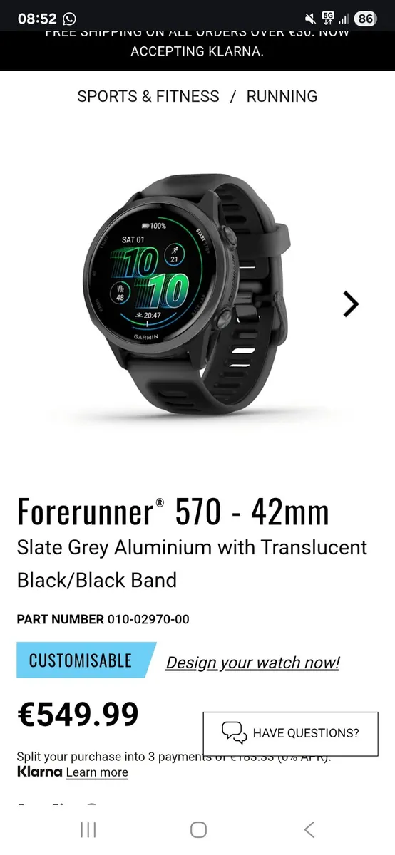 Garmin Forerunner 570 - Image 2