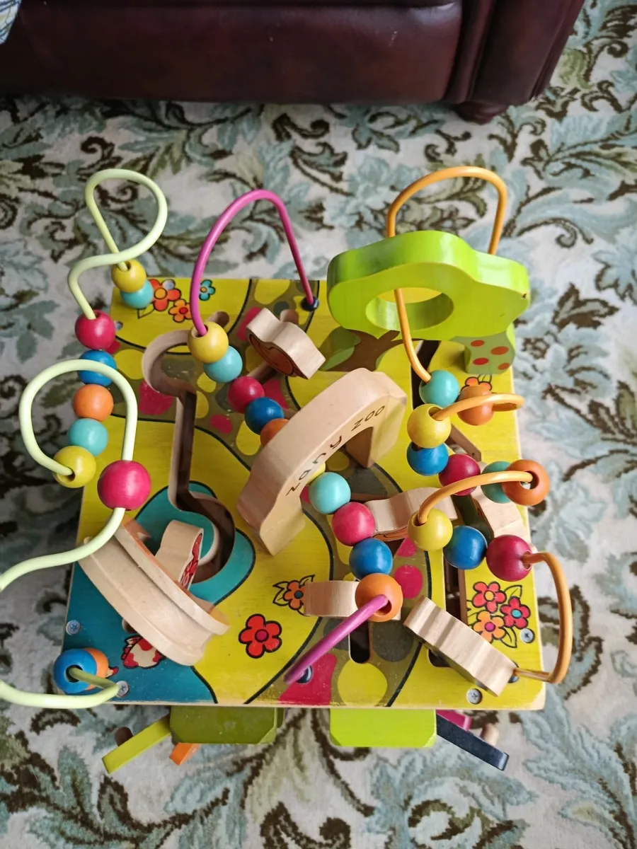 B. toys Zany Zoo Wooden Activity Cube Assortment - Image 1