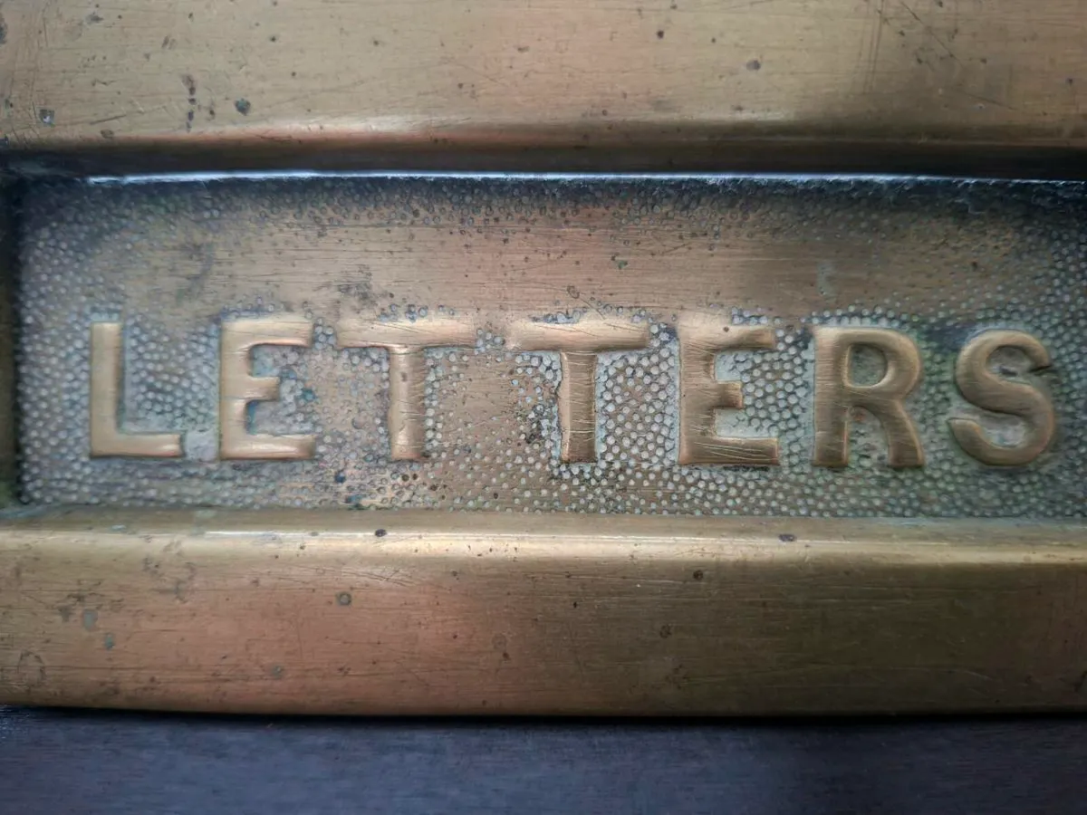 Old Original Antique Brass Letterbox - Image 3