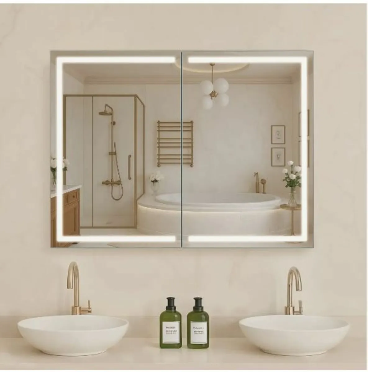 Lighted Medicine Cabinet with HD Mirror 3 Color - Image 1