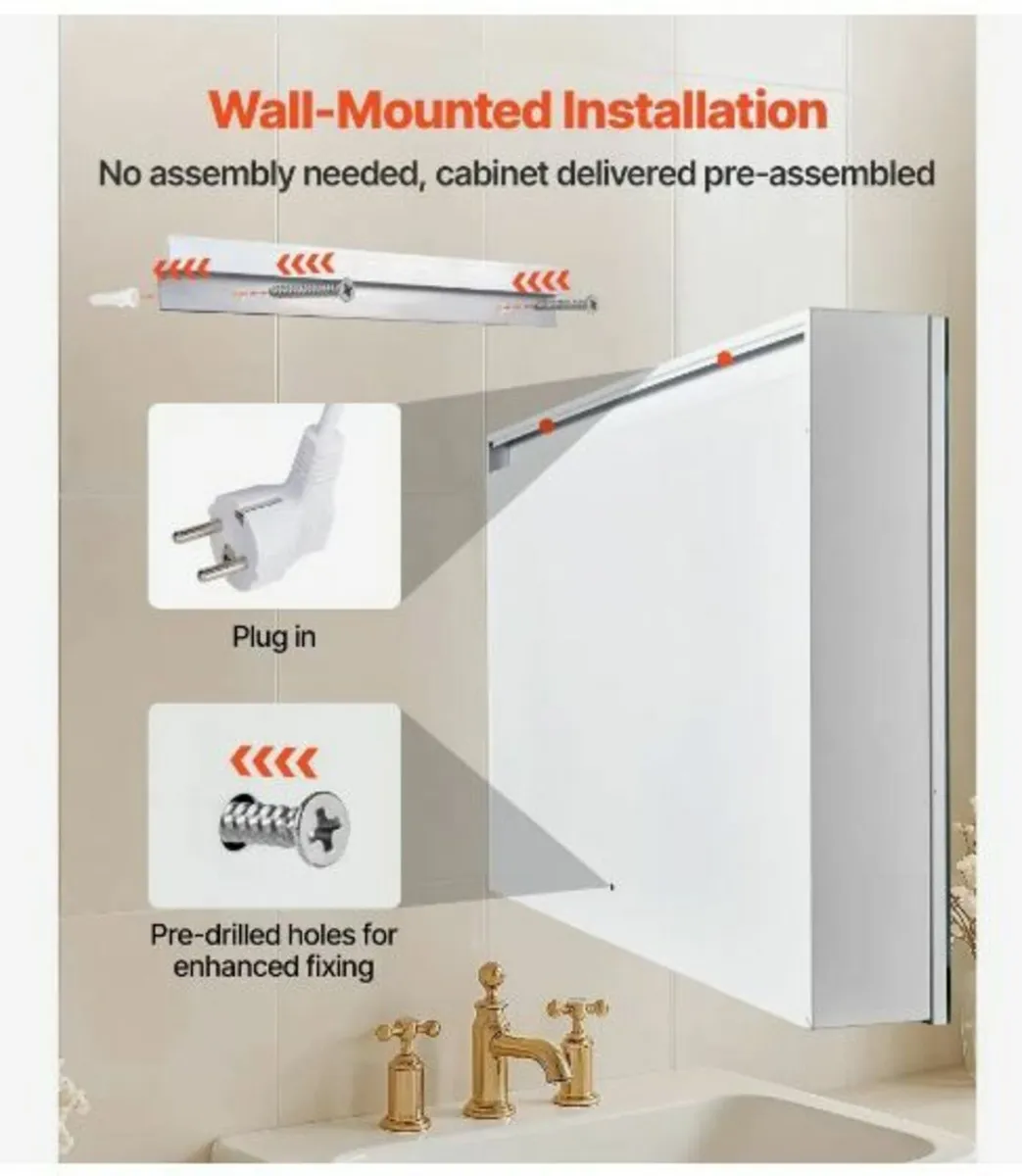 Lighted Medicine Cabinet with HD Mirror 3 Color - Image 3