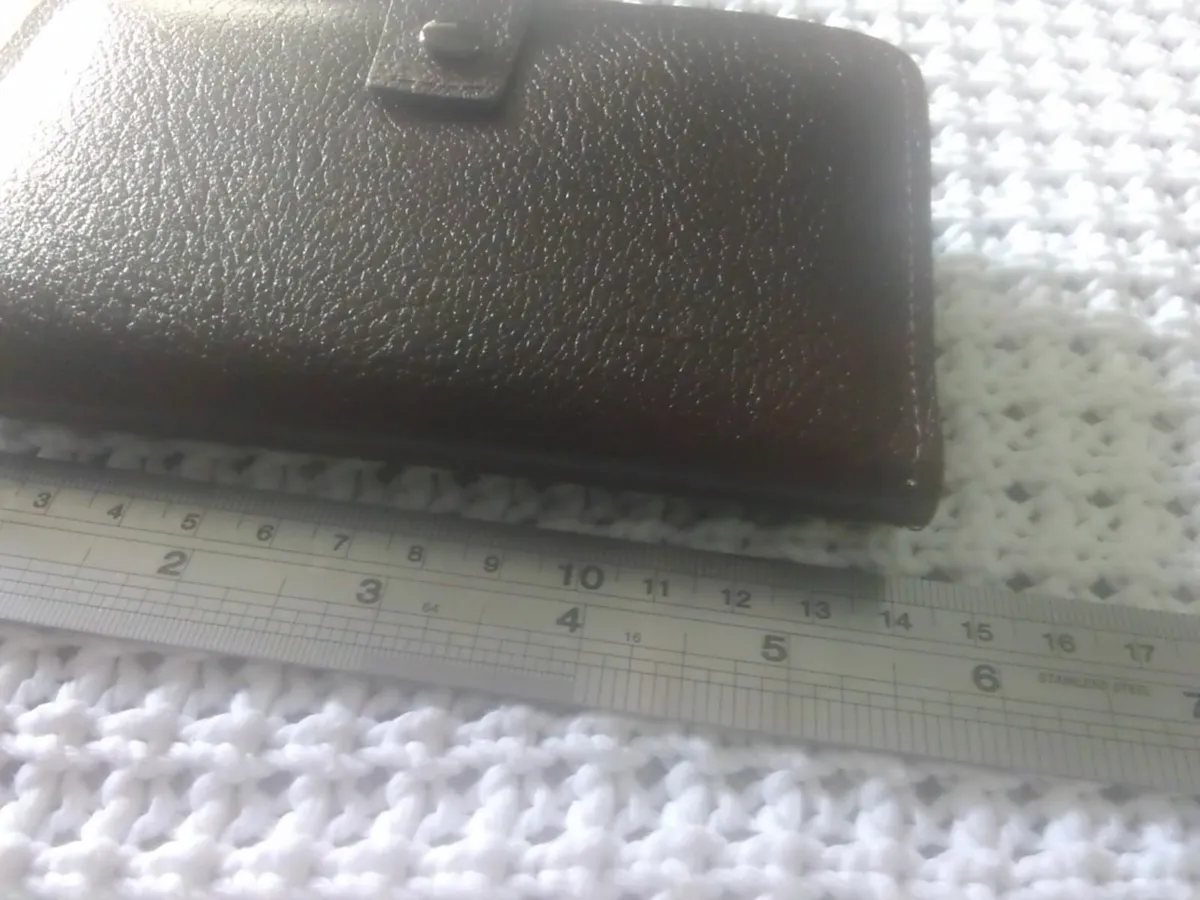 VINTAGE BROWN LEATHER PURSE UNUSED - Image 4