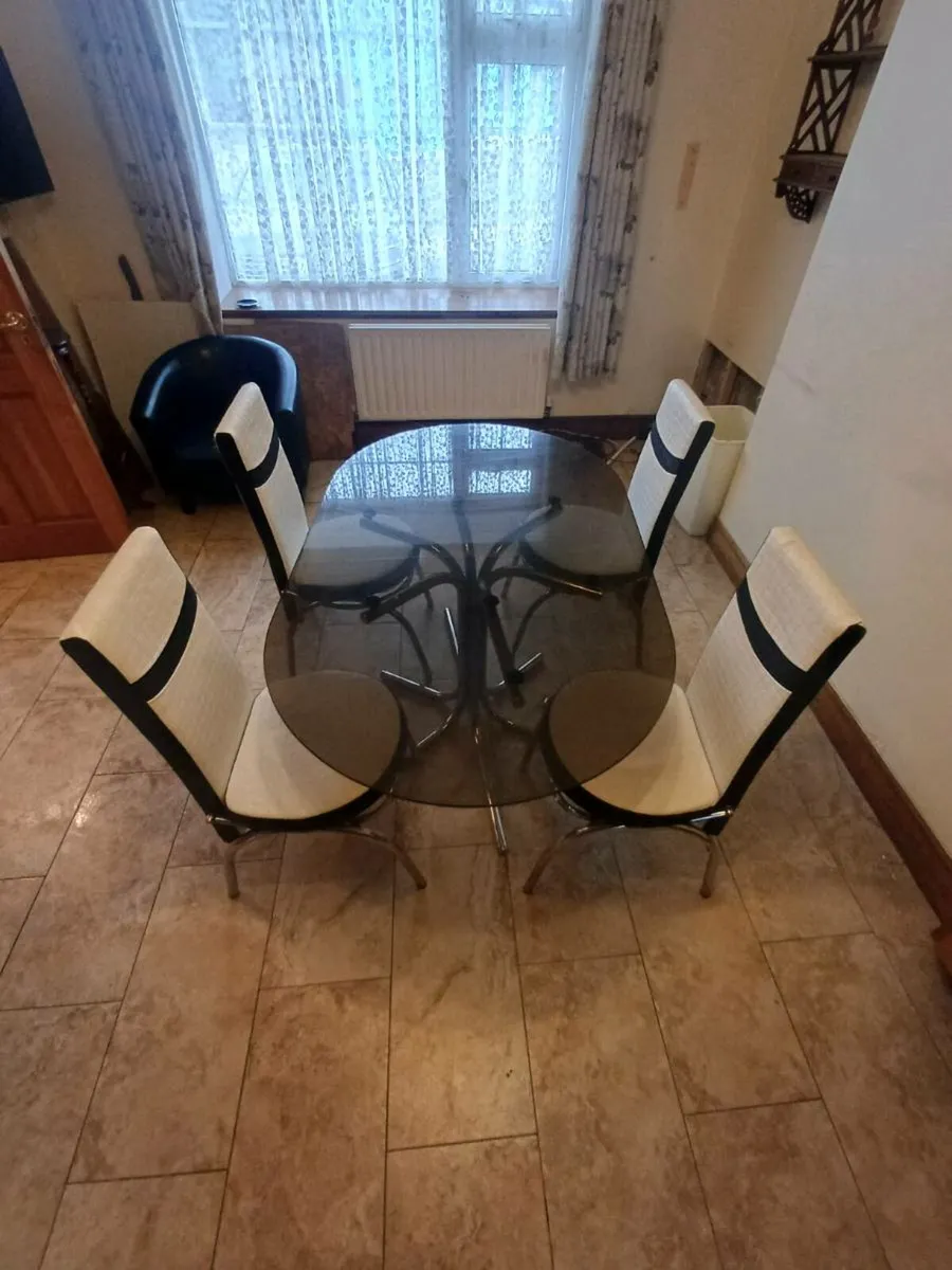 Glass table and 4 chairs - Image 3