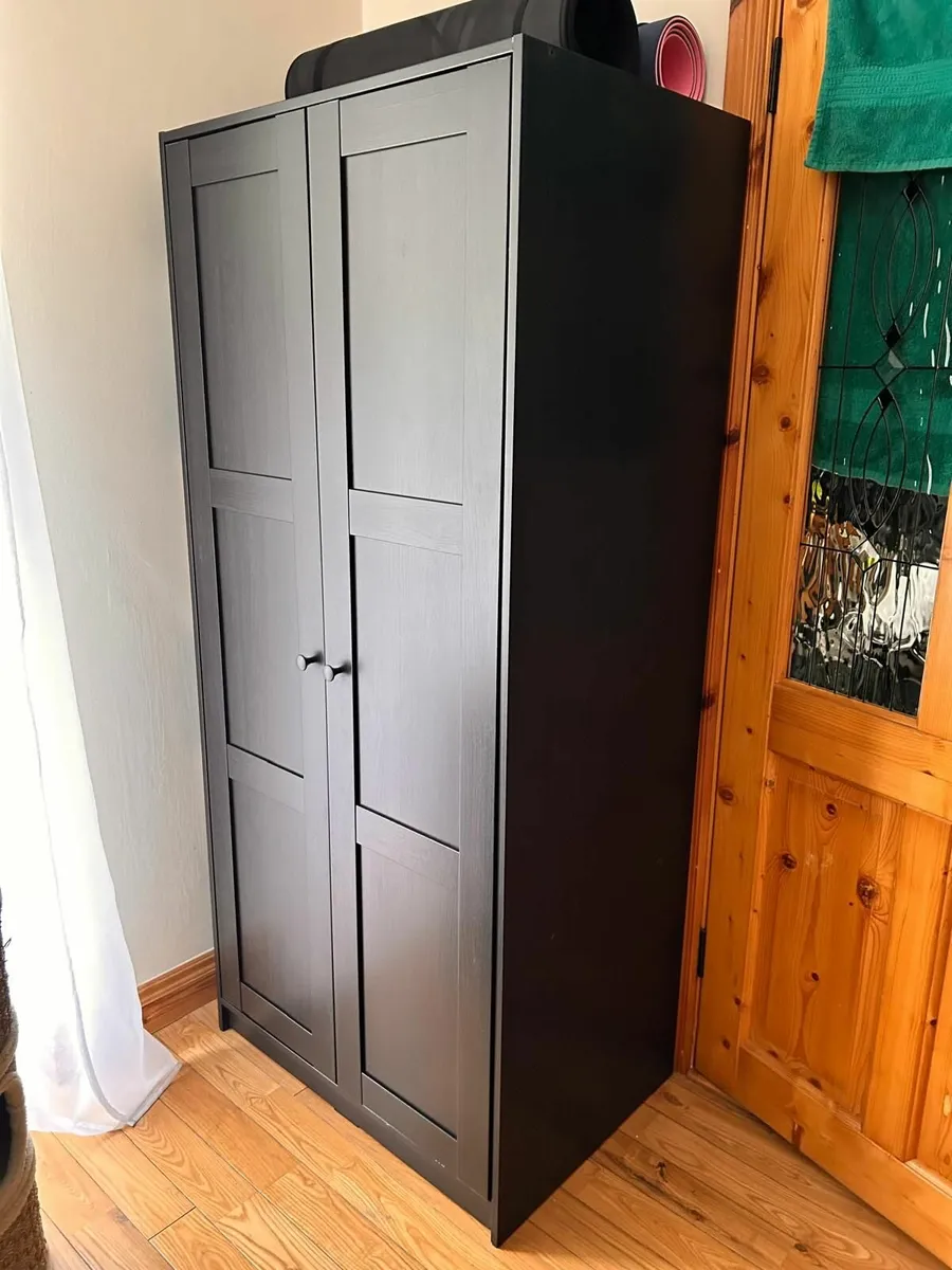RAKKESTAD Wardrobe with 2 doors, black-brown, 79x1 - Image 2