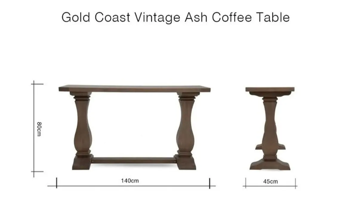 Vintage Oak Console Table - Gold Coast - Image 4