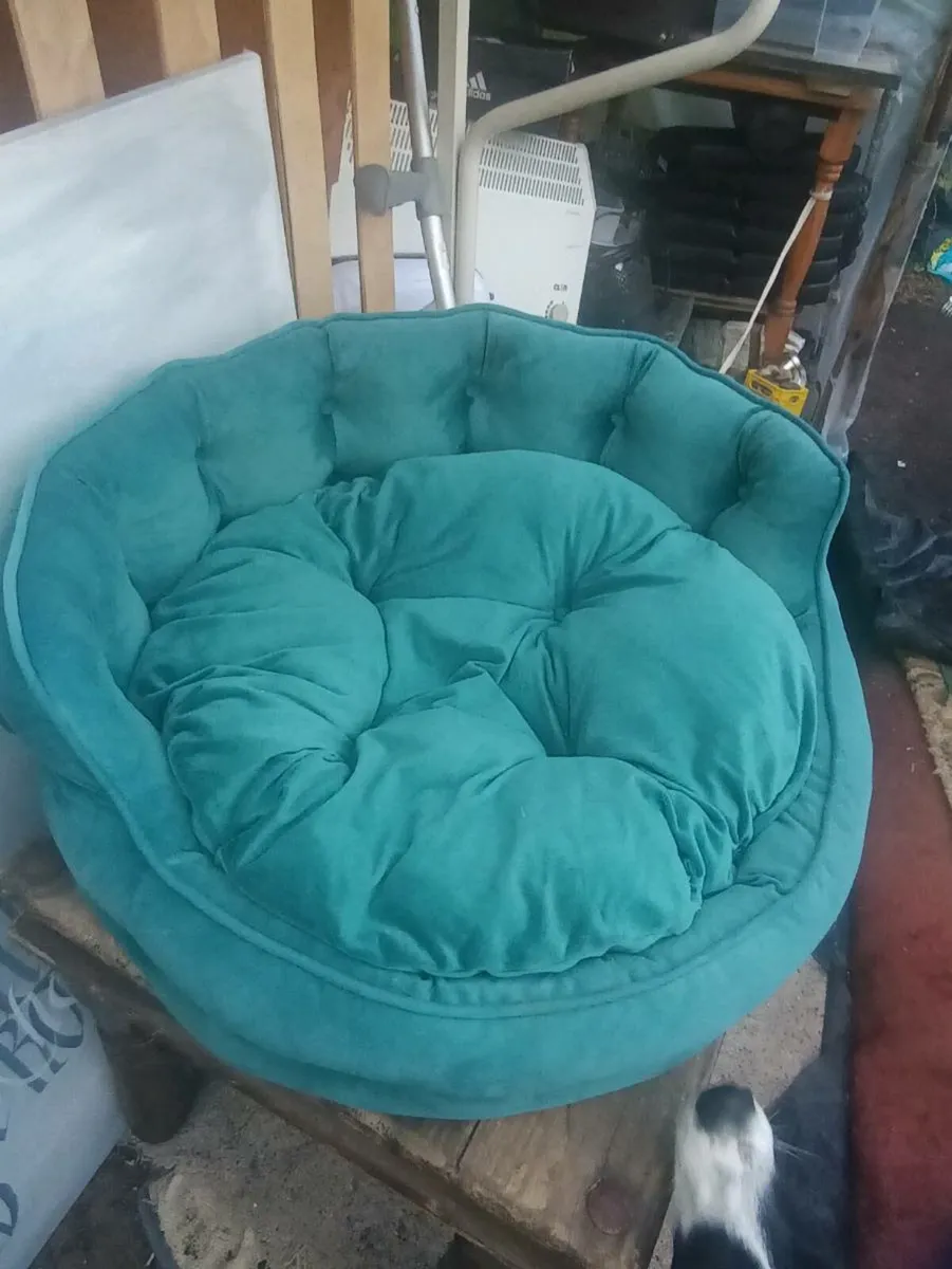 Beautiful luxury dog bed , with new matching mat. - Image 3