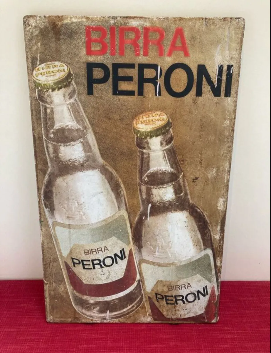Peroni Beer Genuine Metal sign 50's 60's - Image 1