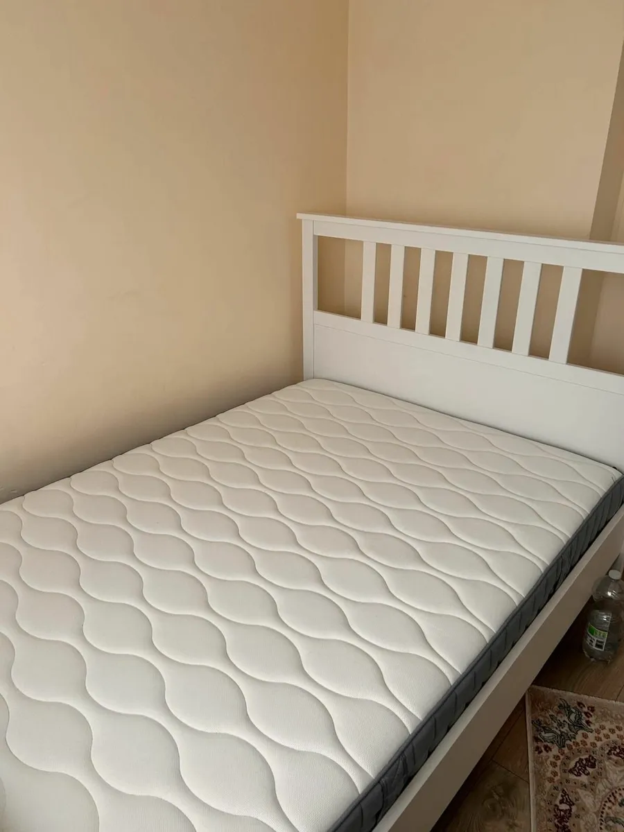 Ikea HEMNES Bed frame, white stain, Standard Doubl - Image 1