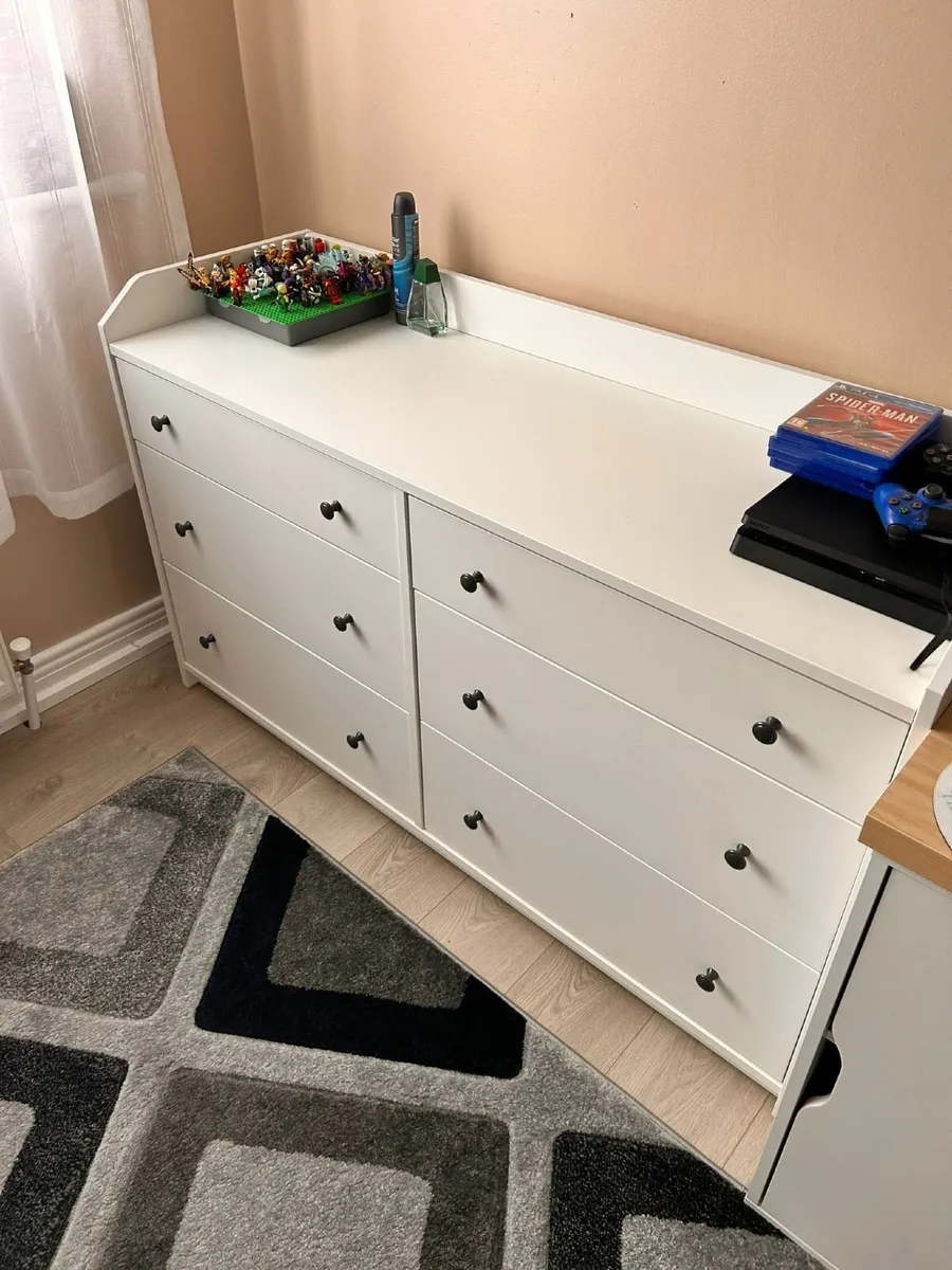 HAUGA Chest of 6 drawers, white, 138x84 cm - Image 2