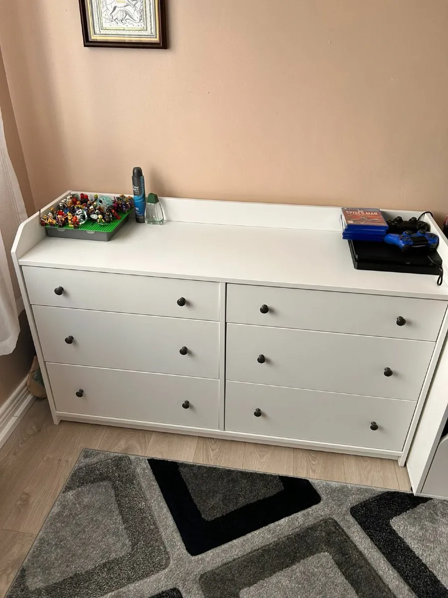 HAUGA Chest of 6 drawers, white, 138x84 cm - Image 3