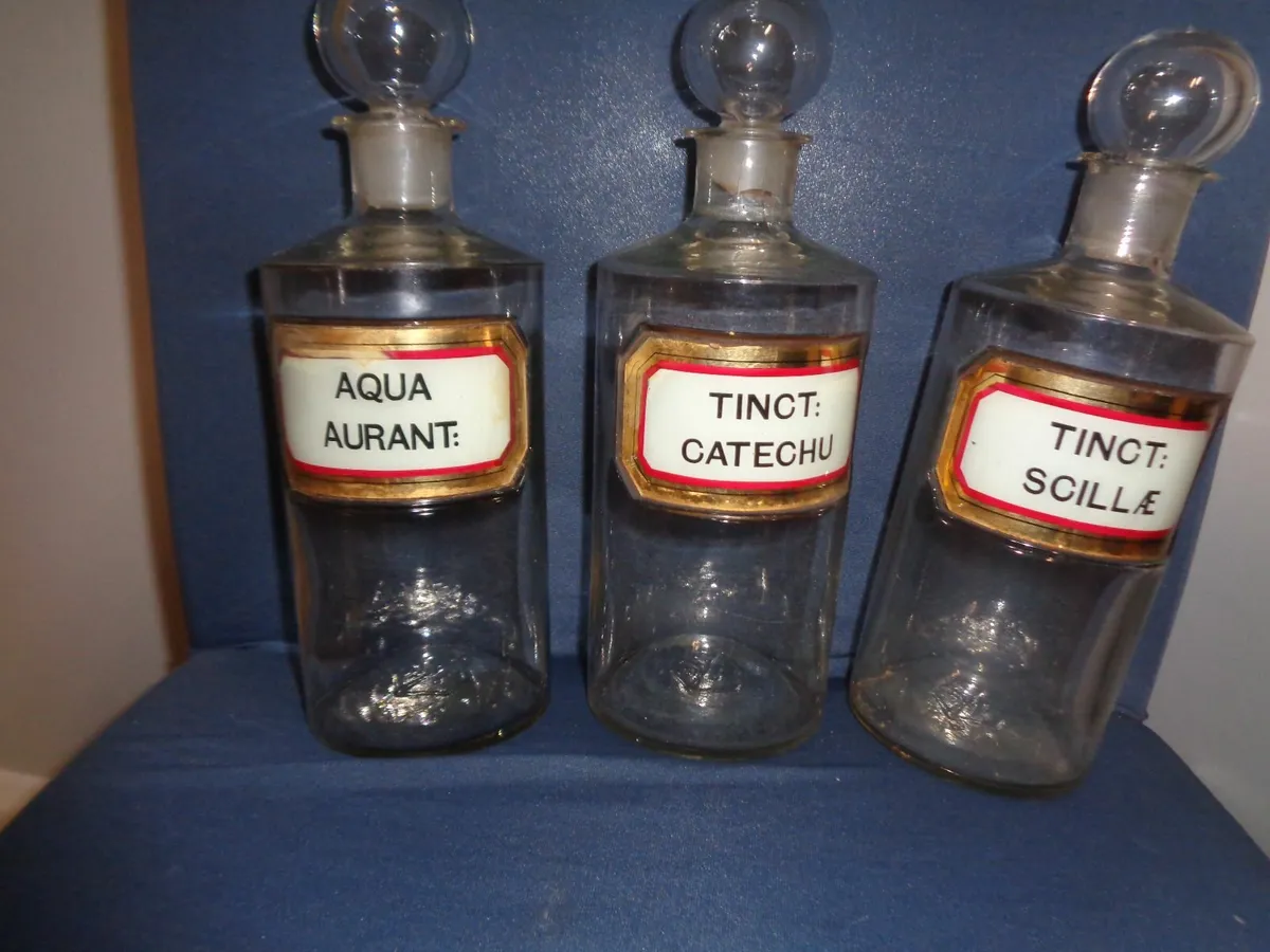 Vintage Apothecary Bottles for Sale - Image 3