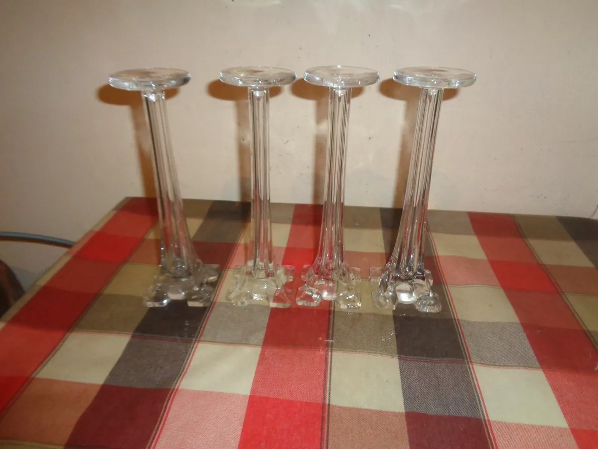 Vintage Glass Pillars x 4 for Sale - Image 1