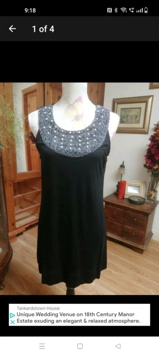 Simon Jeffrey Black top with bead detail. - Image 1