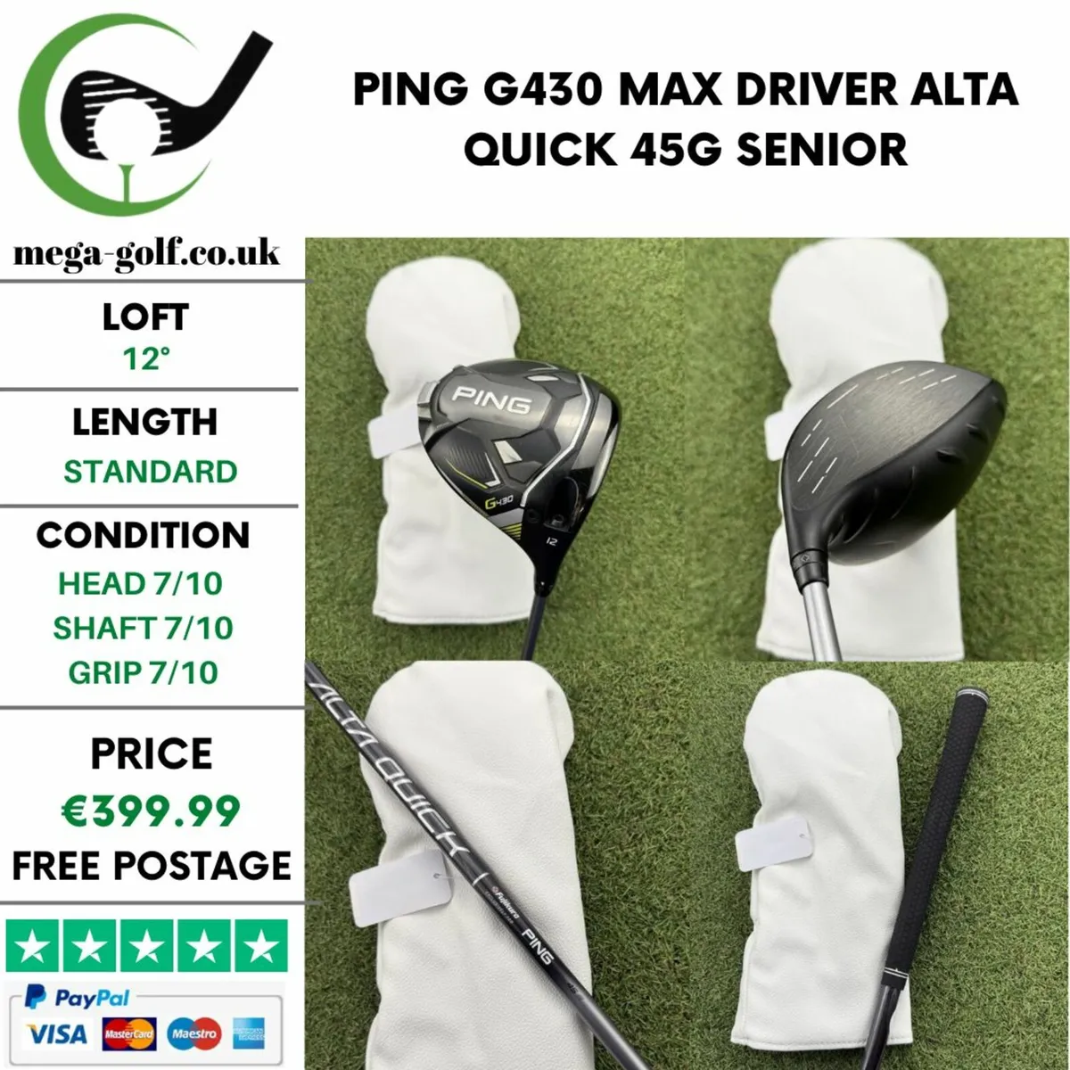 PING G430 MAX DRIVER / 12° / ALTA QUICK 45G SENIOR - Image 1