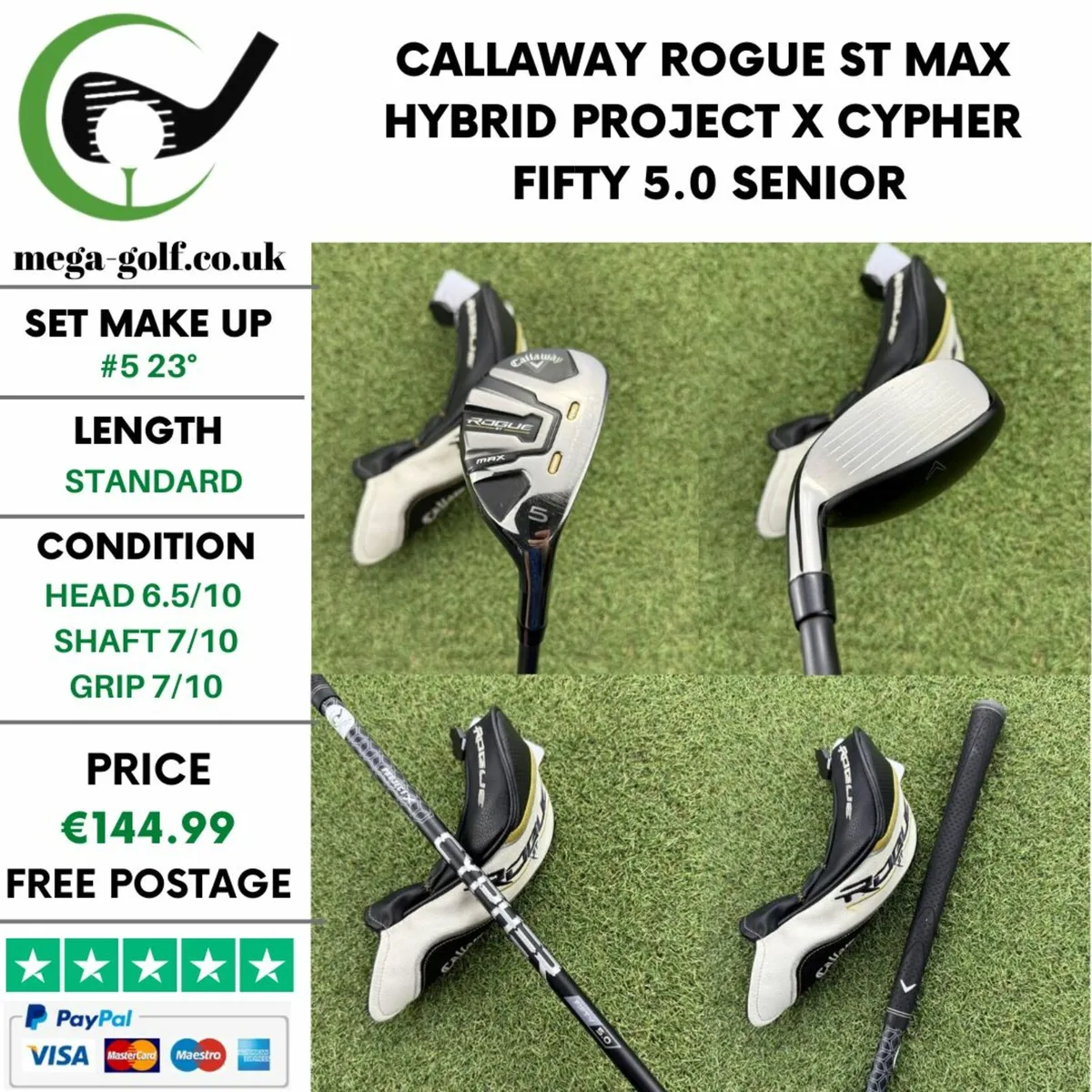 CALLAWAY ROGUE ST MAX HYBRID / #5 23° / SENIOR - Image 1