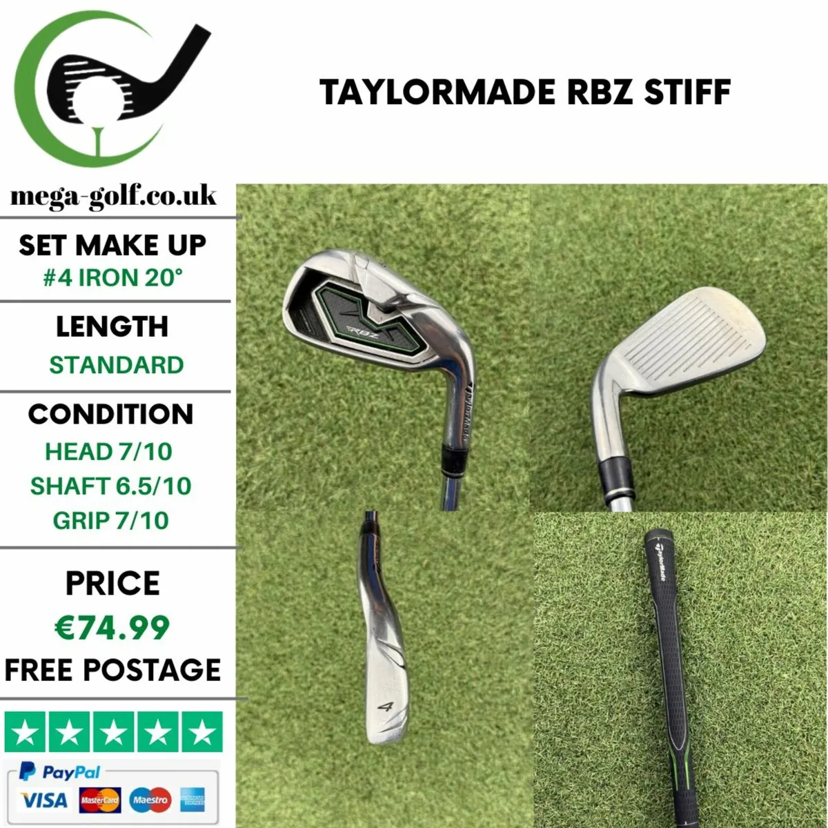 TAYLORMADE RBZ #4 IRON 20° / STIFF - Image 1