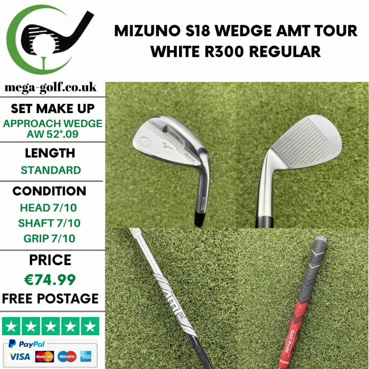 MIZUNO S18 WEDGE AW 52°.09 / REGULAR - Image 1