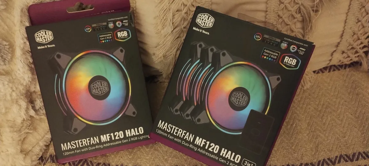 RGB pc fans cooler master set 4 gaming - Image 1