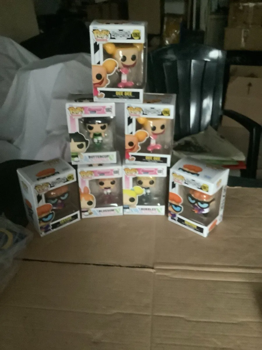 7 Funko Pops, new in boxes selling as lot.