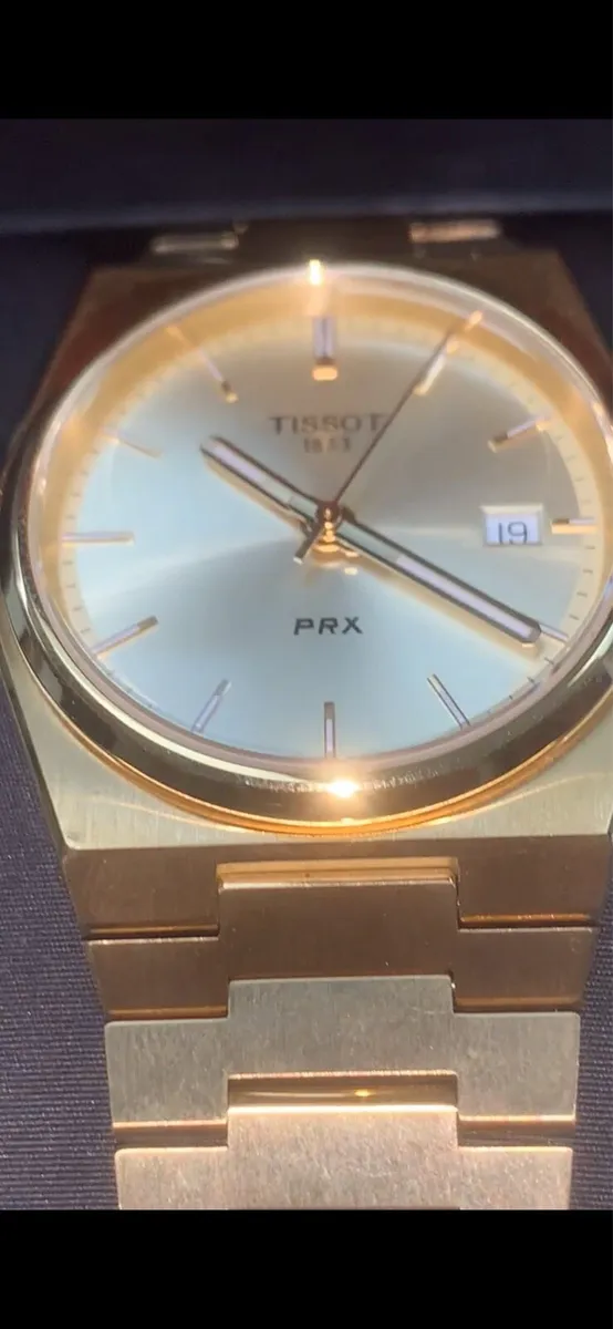 Gold Tissot PRX205 40mm Quartz Yellow Dial Watch - Image 2