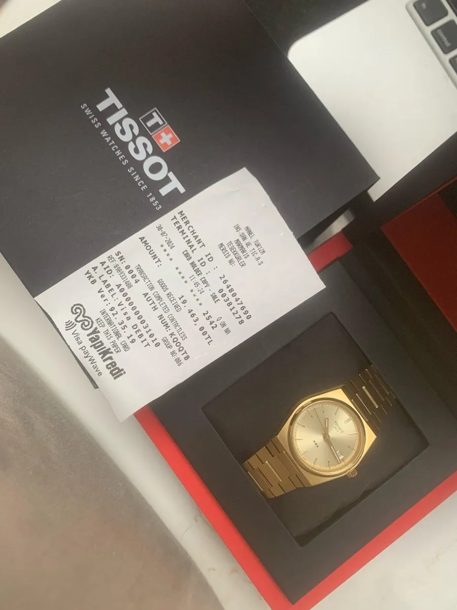Gold Tissot PRX205 40mm Quartz Yellow Dial Watch - Image 3