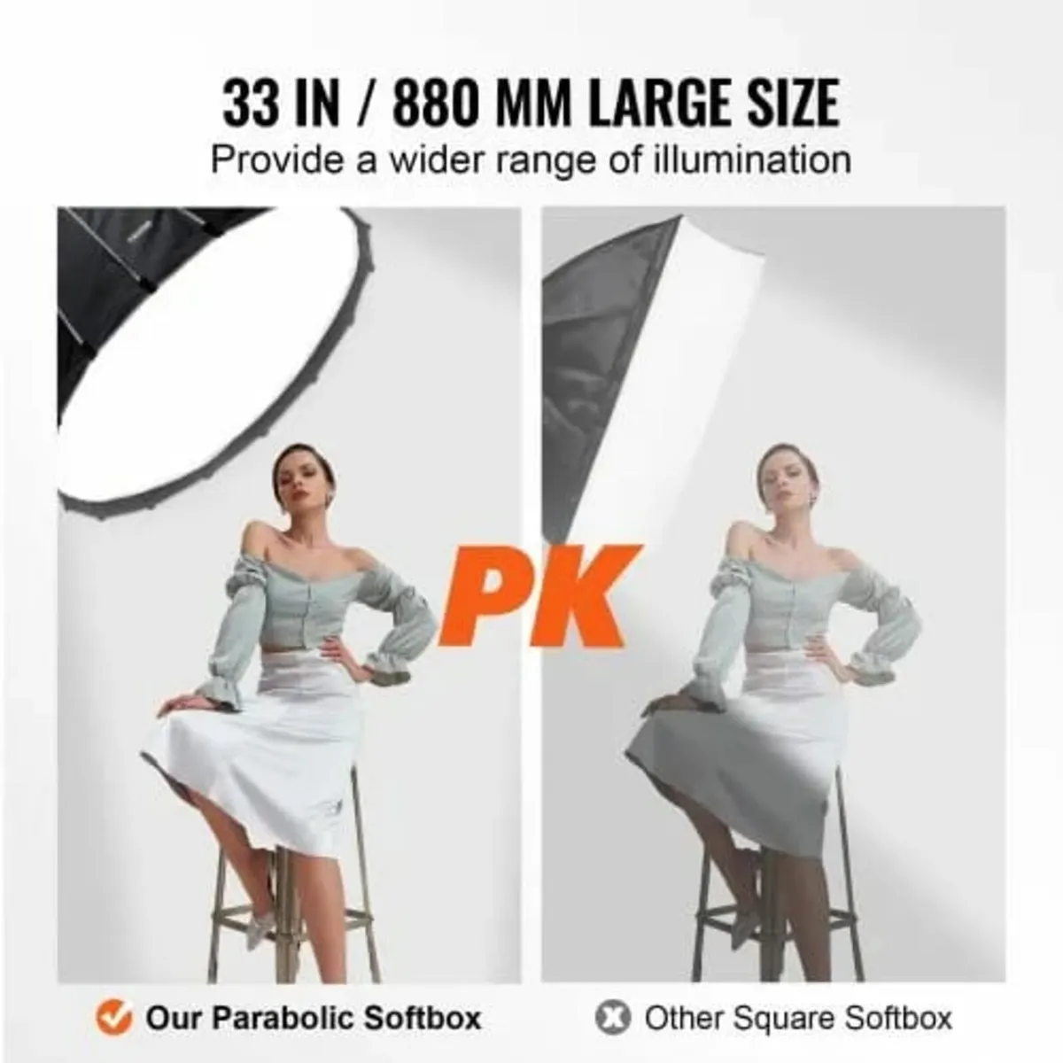 Parabolic Softbox 33 in Quick Release & Quick Fold - Image 3