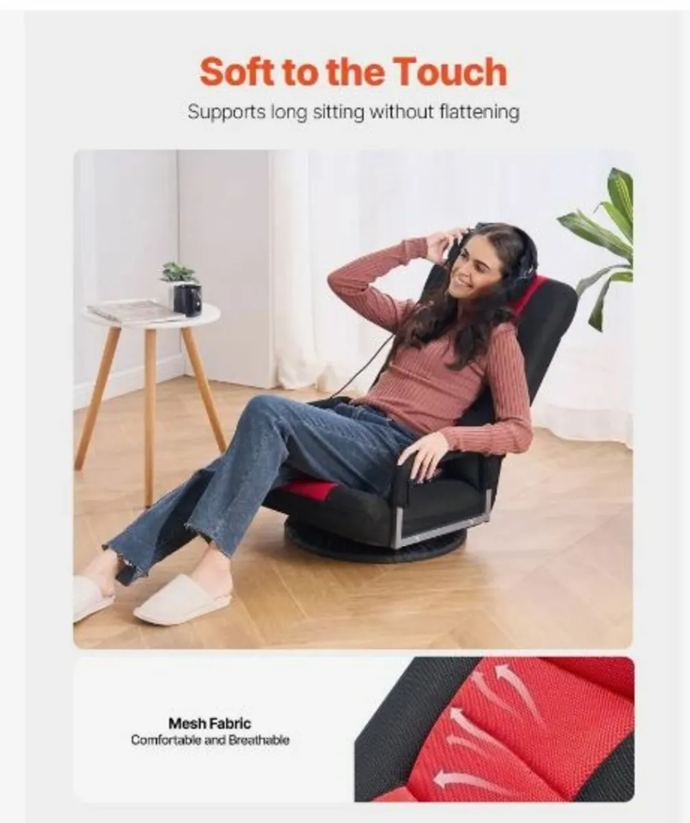 360° Swivel Floor Gaming Chair Folding - Image 2