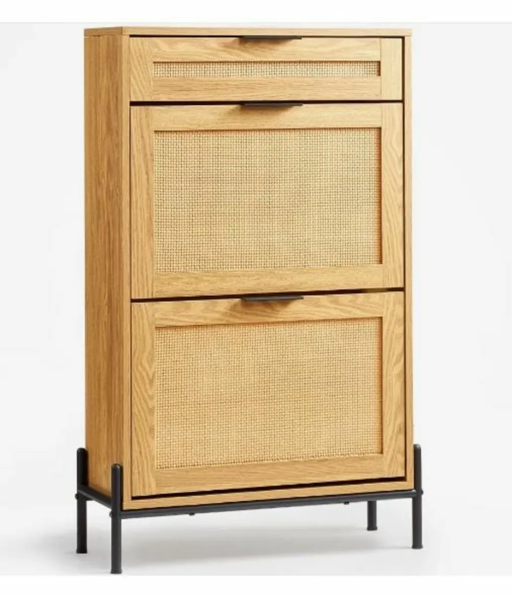 Rattan Shoe Cabinet Shoe Organizer - Image 1