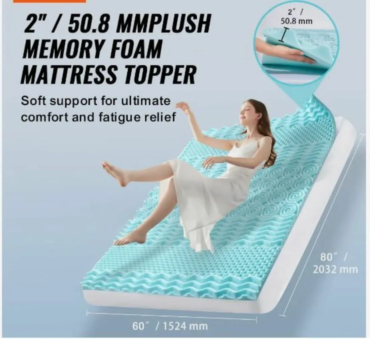 Mattress Topper Soft Memory Foam Cooling - Image 2
