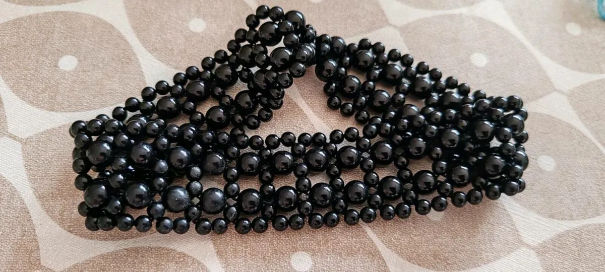 Black beaded choker - Image 1