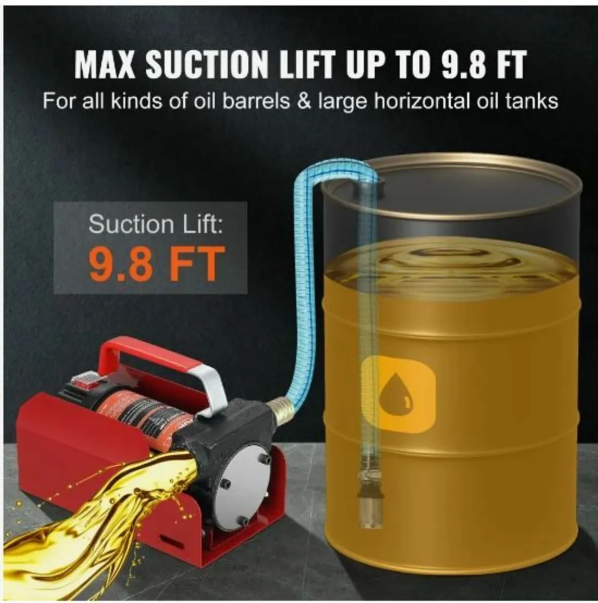 Fuel Transfer Pump, 12V DC 10 GPM 26.2 ft Lift - Image 3