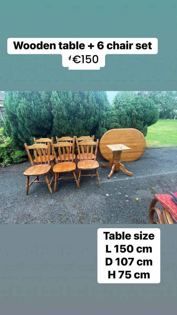 Kitchen table + 6 chairs set €150 - Image 2
