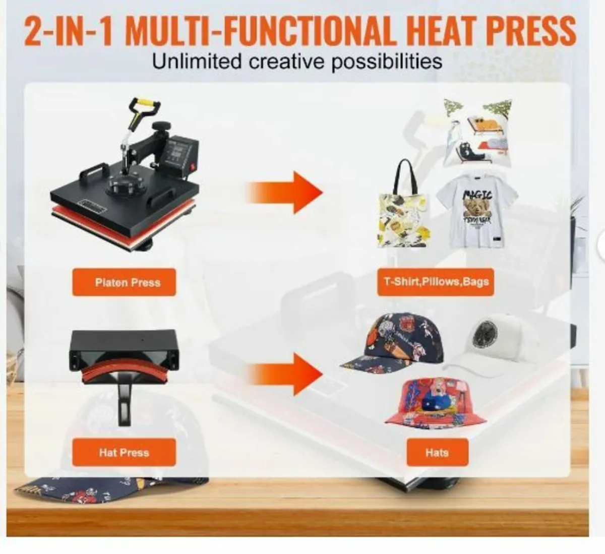 Heat Press Machine, 15x15inch / 38x38cm - Image 2