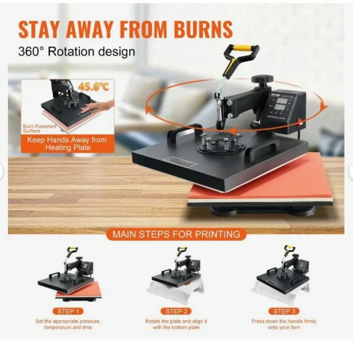 Heat Press Machine, 15x15inch / 38x38cm - Image 4