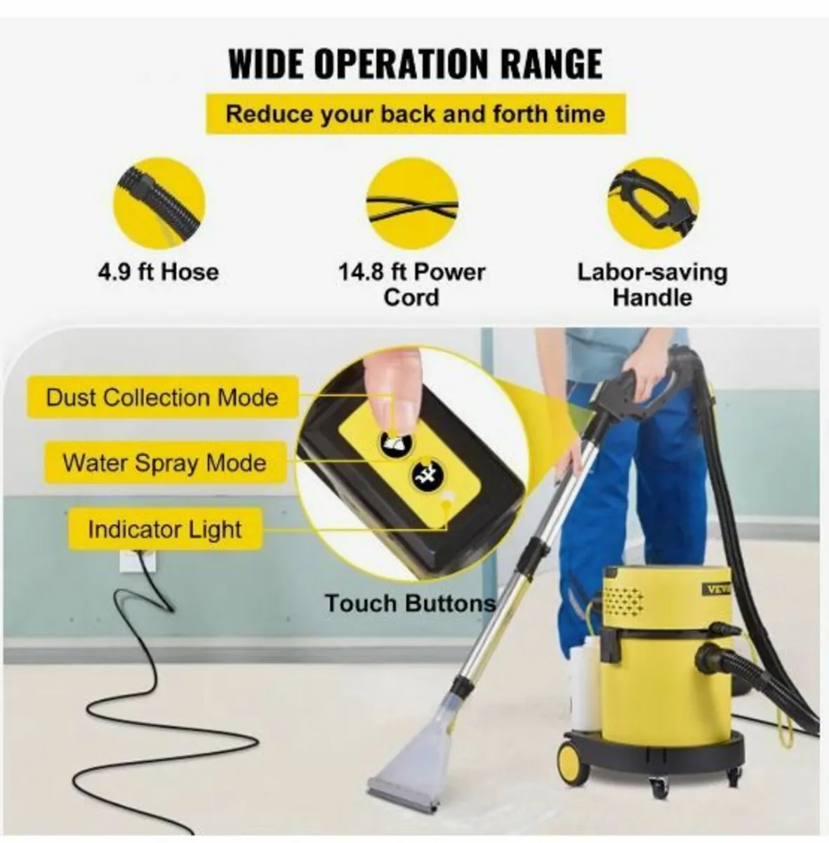 Wet Dry Vacuum Cleaner, 5.3 Gallon - Image 3