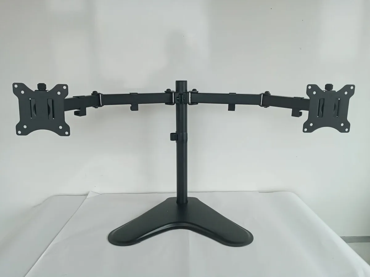 Lot of 3 Double Monitor Stands / Mounts - Image 1