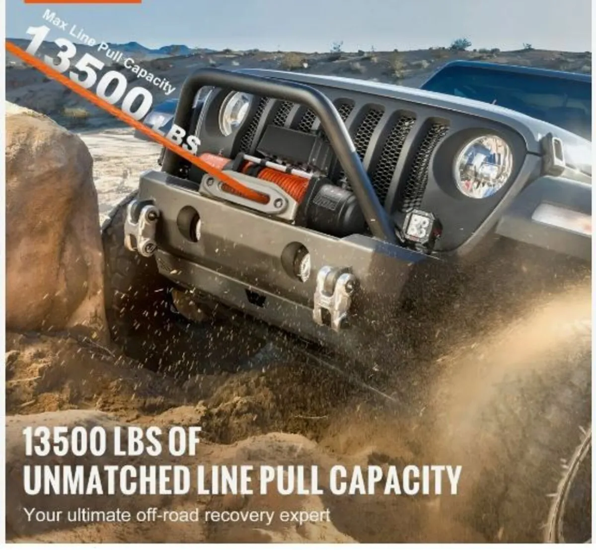 Electric Winch Truck 13,500 lb Synthetic Rope - Image 2