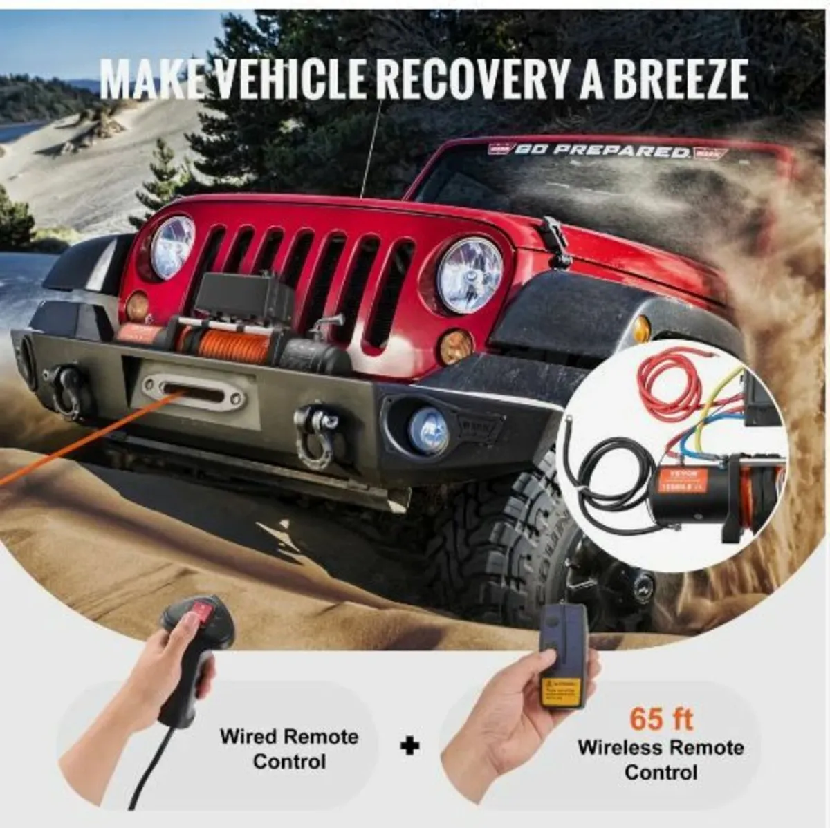 Electric Winch Truck 13,500 lb Synthetic Rope - Image 4